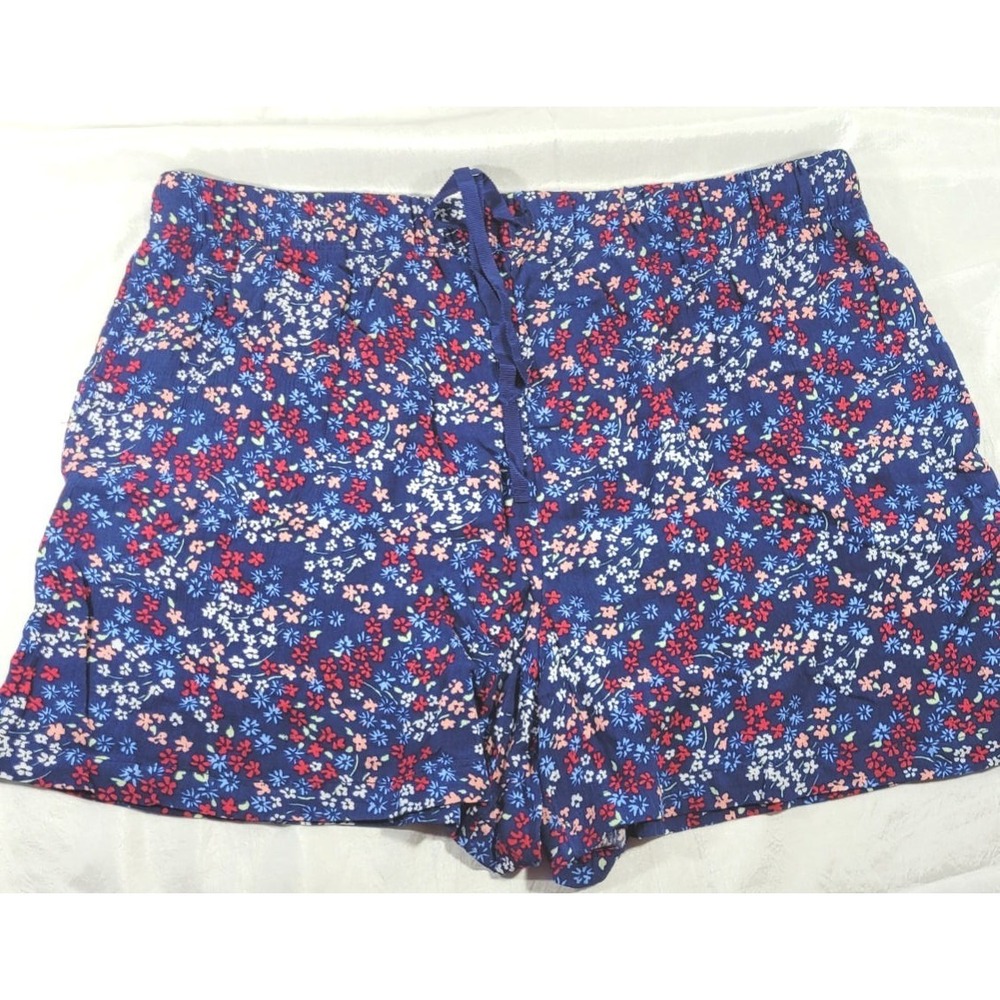 Croft & Barrow Women's 100% Rayon Ditsy Floral Sleepwear Shorts - Navy - L